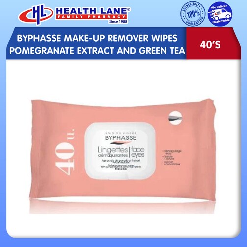 BYPHASSE MAKE-UP REMOVER TISSUE LEMBAP POMEGRANATE EXTRACT AND GREEN TEH (40S)